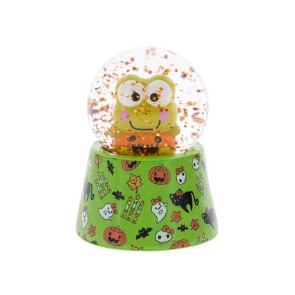 Front. Silver Buffalo - Sanrio Keroppi Halloween Mini Light-Up Snow Globe | 3 Inches Tall - Multi-Colored.