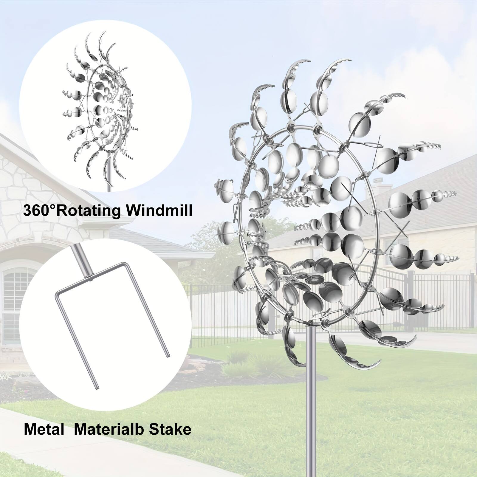 360° Rotating Windmill  
Metal Material Stake