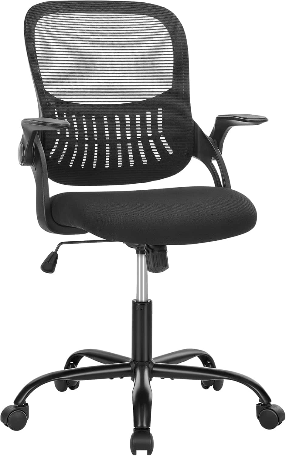 AOITUN - Office Computer Desk Chair, Ergonomic Mid-Back Mesh Rolling Work Swivel Task Chairs with Wheels - Black