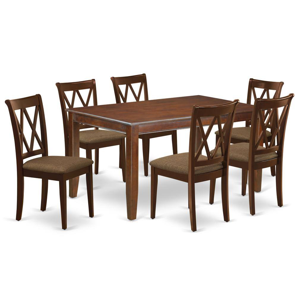 Back. East West Furniture - Dining Room Set Mahogany - Brown.