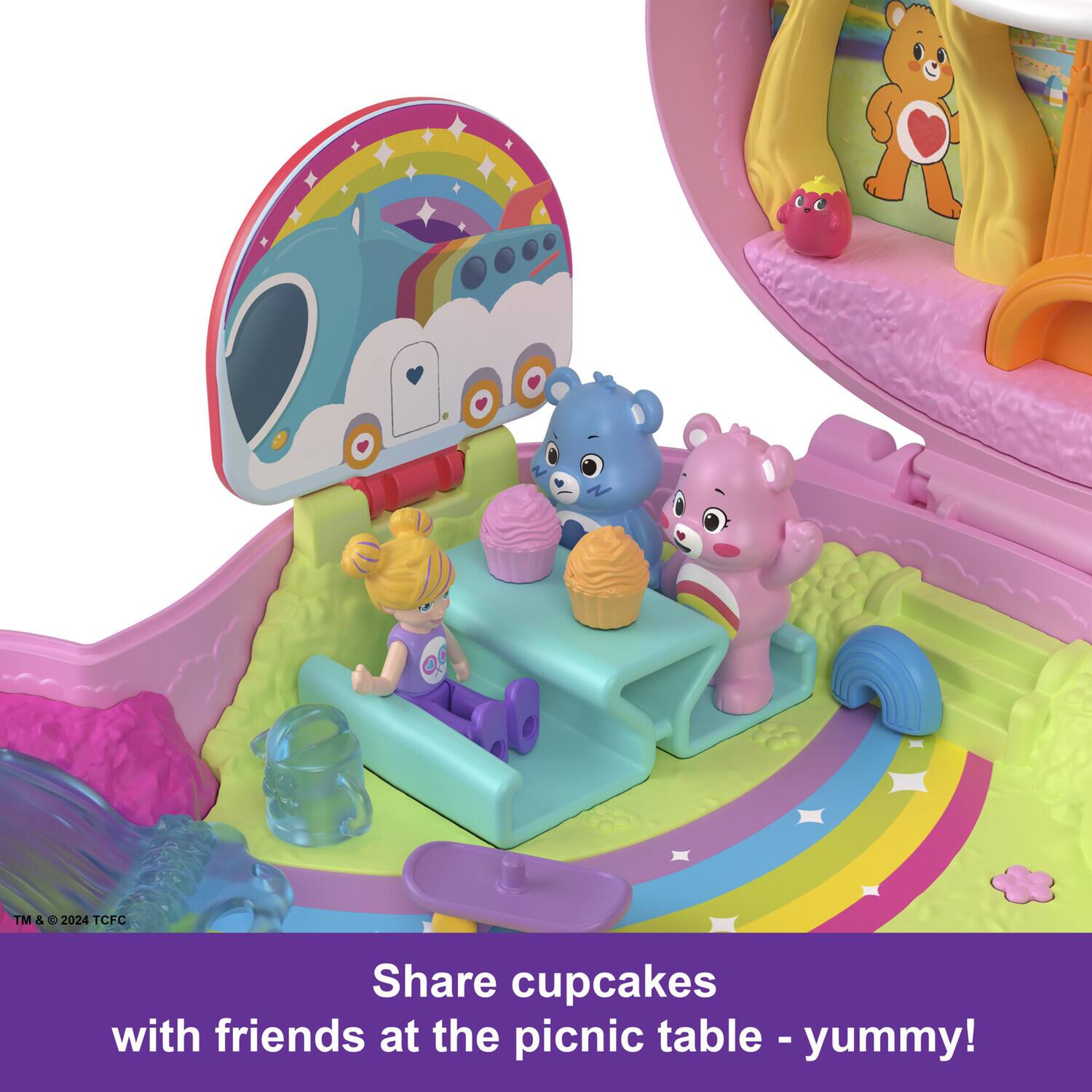 TM & © 2024 TFC

Share cupcakes with friends at the picnic table - yummy!