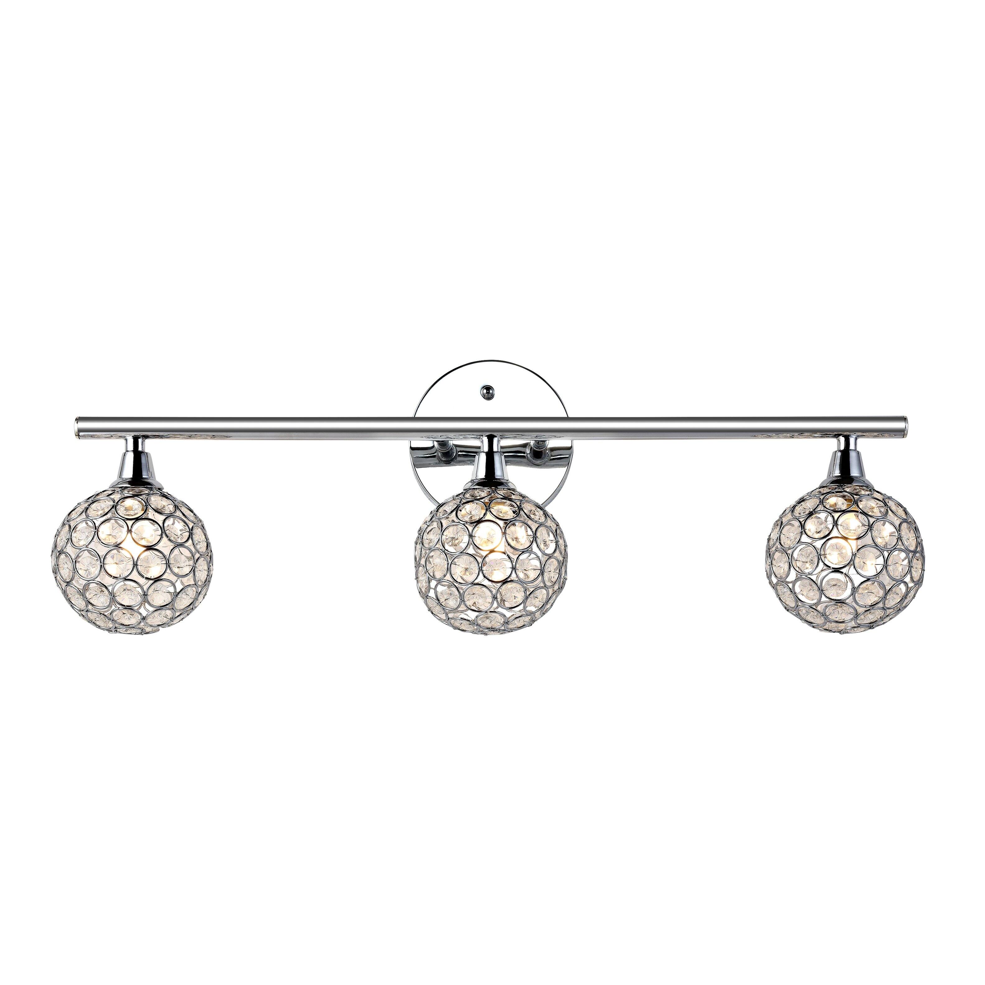 Jonathan Y - Maeve 23" 3-Light Iron/Glass Contemporary Glam LED Vanity Light - Chrome