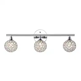 Jonathan Y - Maeve 23" 3-Light Iron/Glass Contemporary Glam LED Vanity Light - Chrome