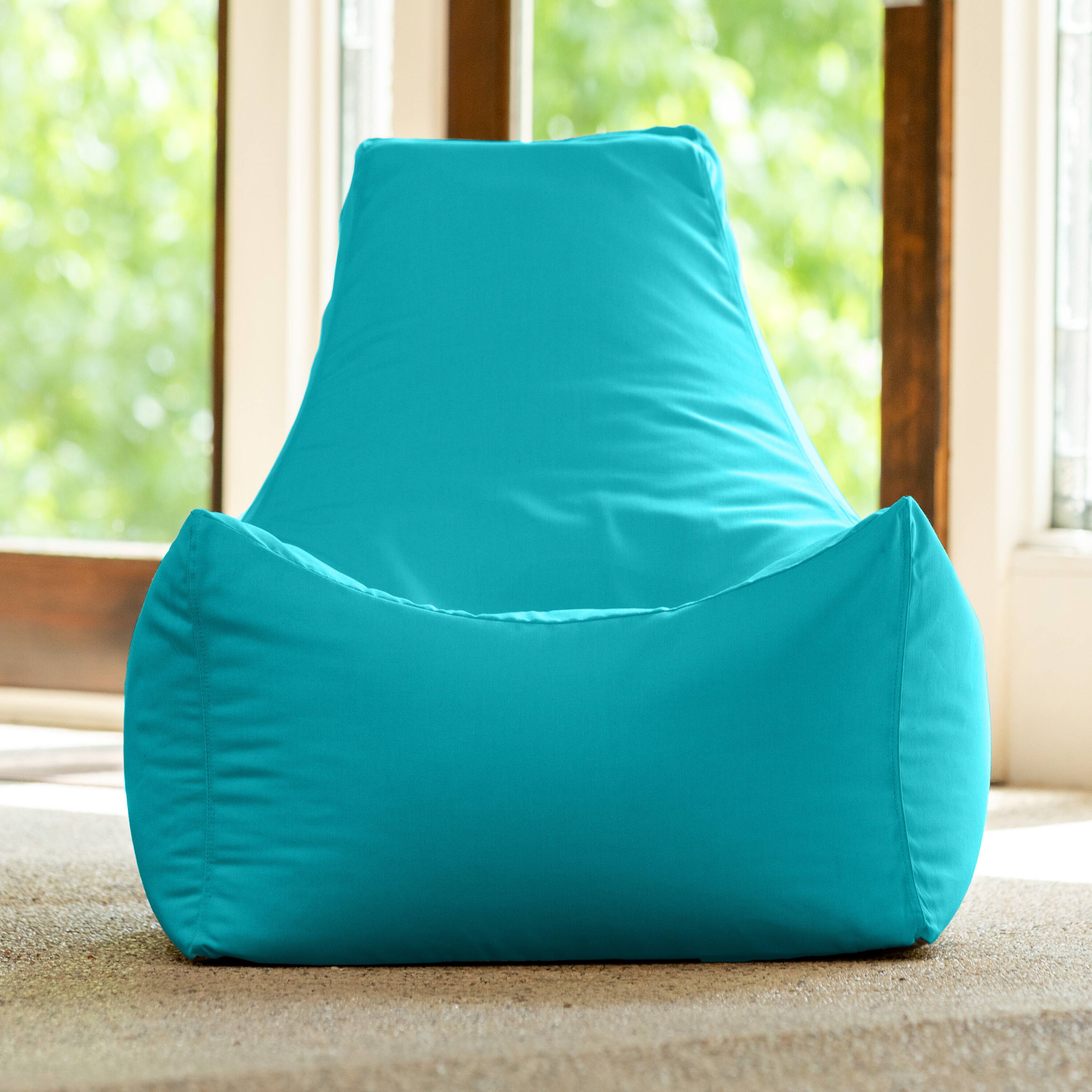 Back. Jaxx - Jaxx Juniper Outdoor Bean Bag Patio Chair & Poolside Lounge, Cancun Blue - Light Blue.