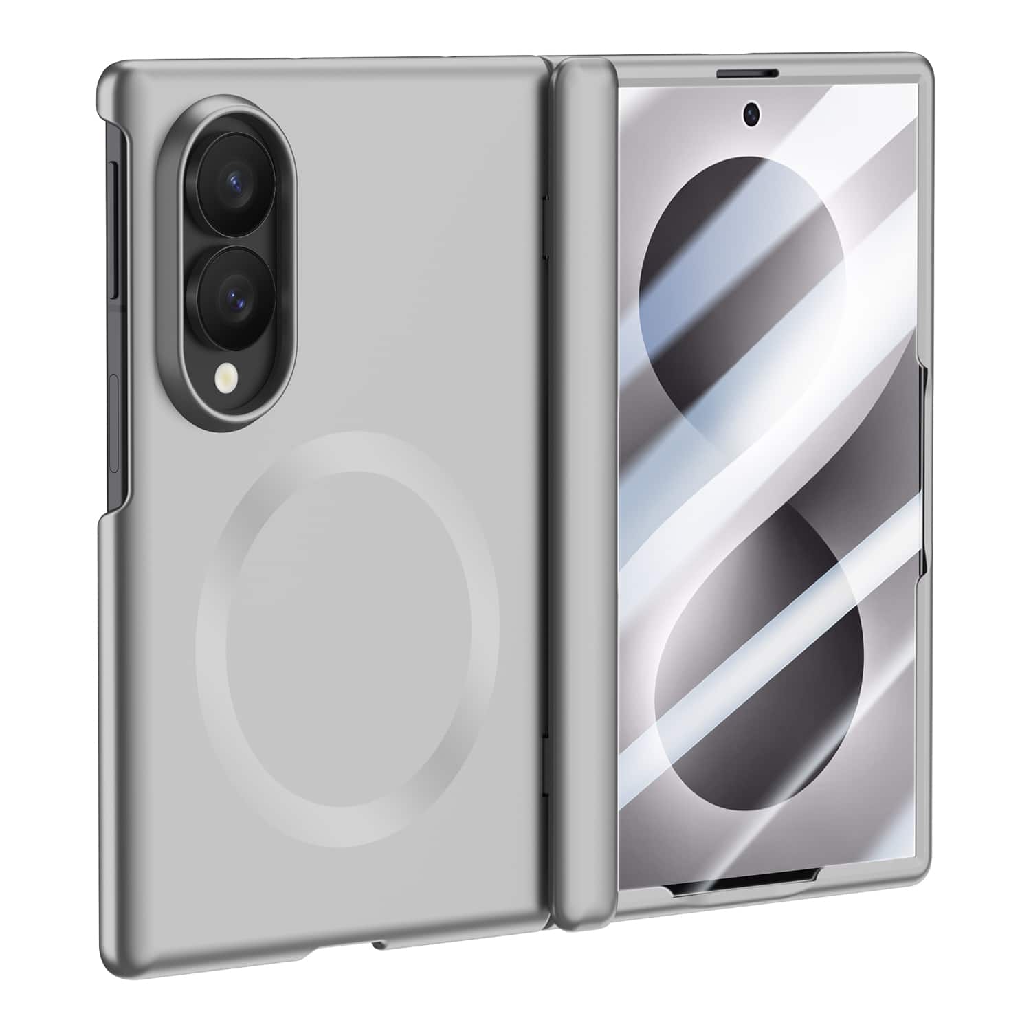 Dteck - Hinge Cover for Samsung Galaxy Z Fold8 Magnetic Case Built-in HD Screen Protector,Shockproof Hard PC Protective Cover - Gray(Clear Film) price history on PriceWatchPro