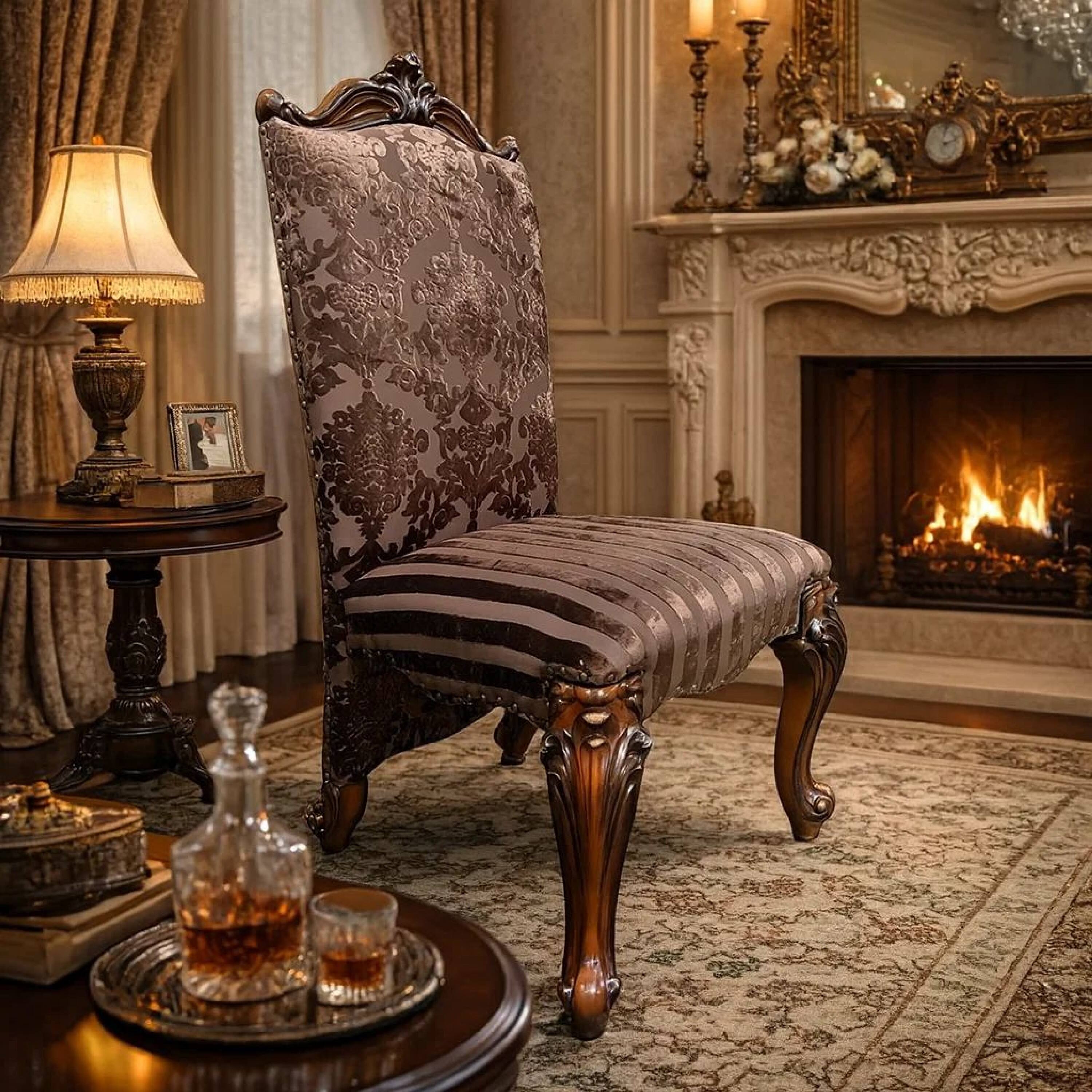 Alt View 8. Manhattan Lane - 27 Inch Wide Side Chair, Faux Leather, Set of 2 - Brown.