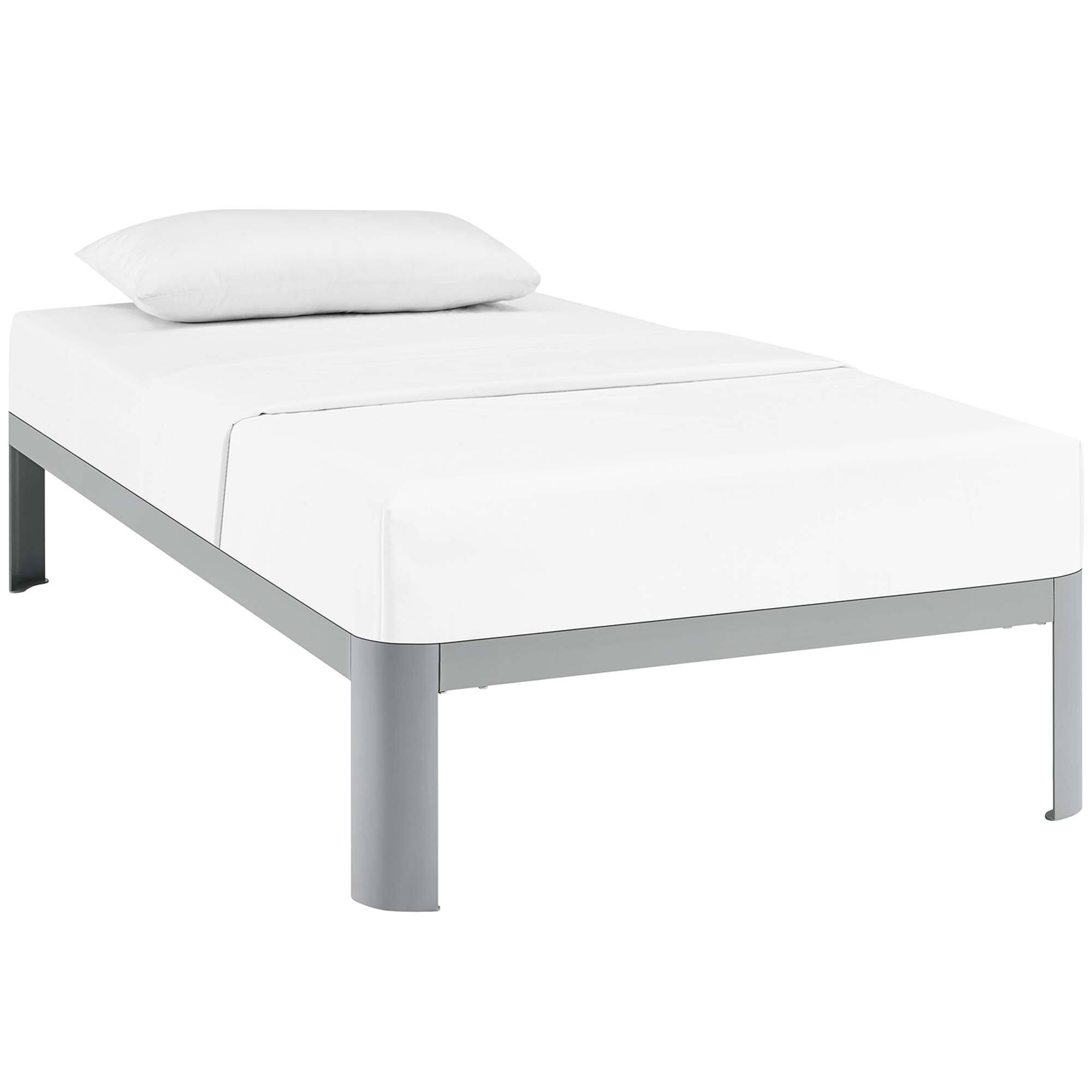 Angle. Modway - Tessie Fabric Twin Bed Frame with Squared Tapered Legs - Gray.