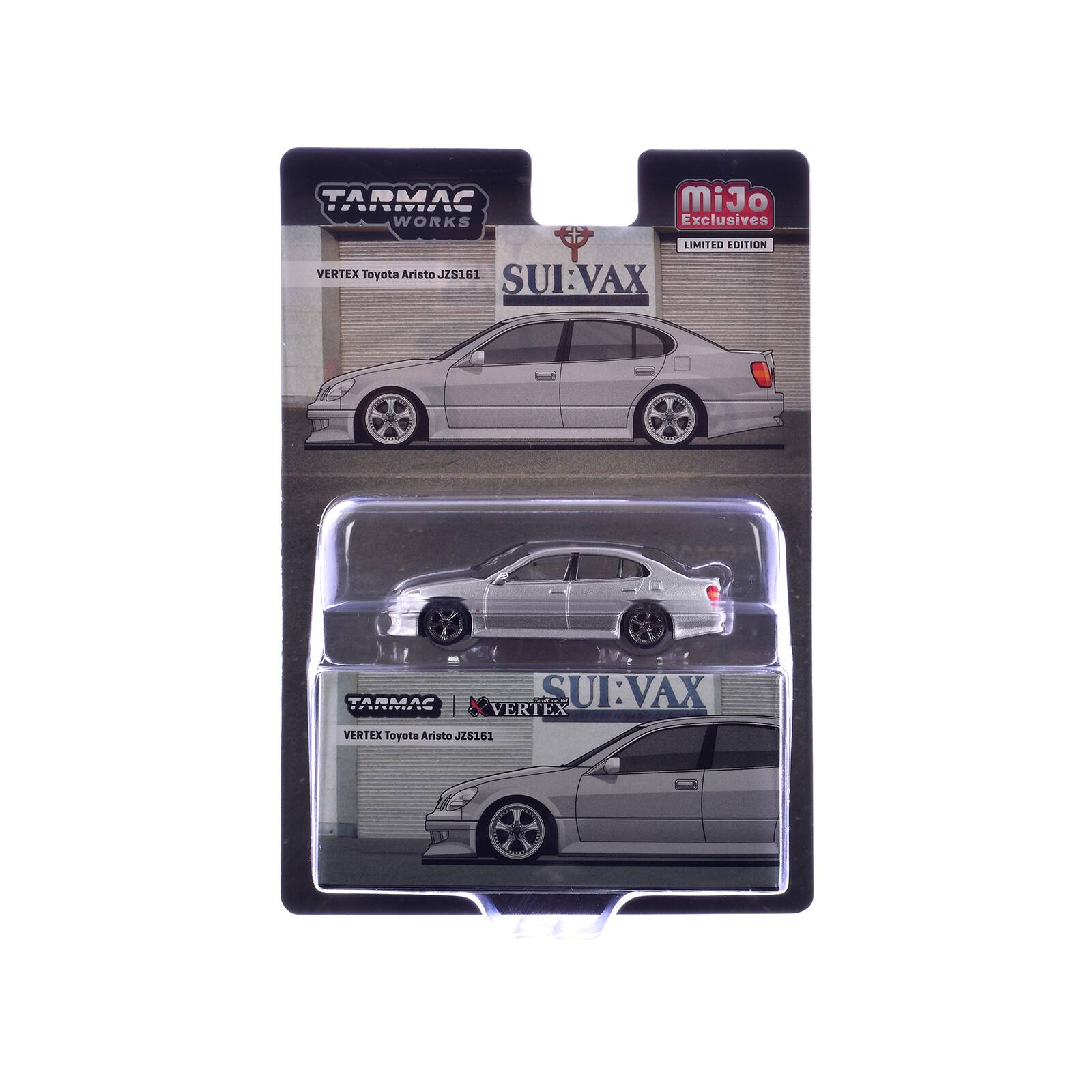 TARMAC WORKS  
MiJo Exclusives  
LIMITED EDITION  
VERTEX Toyota Aristo JZS161  
SUI:VAX