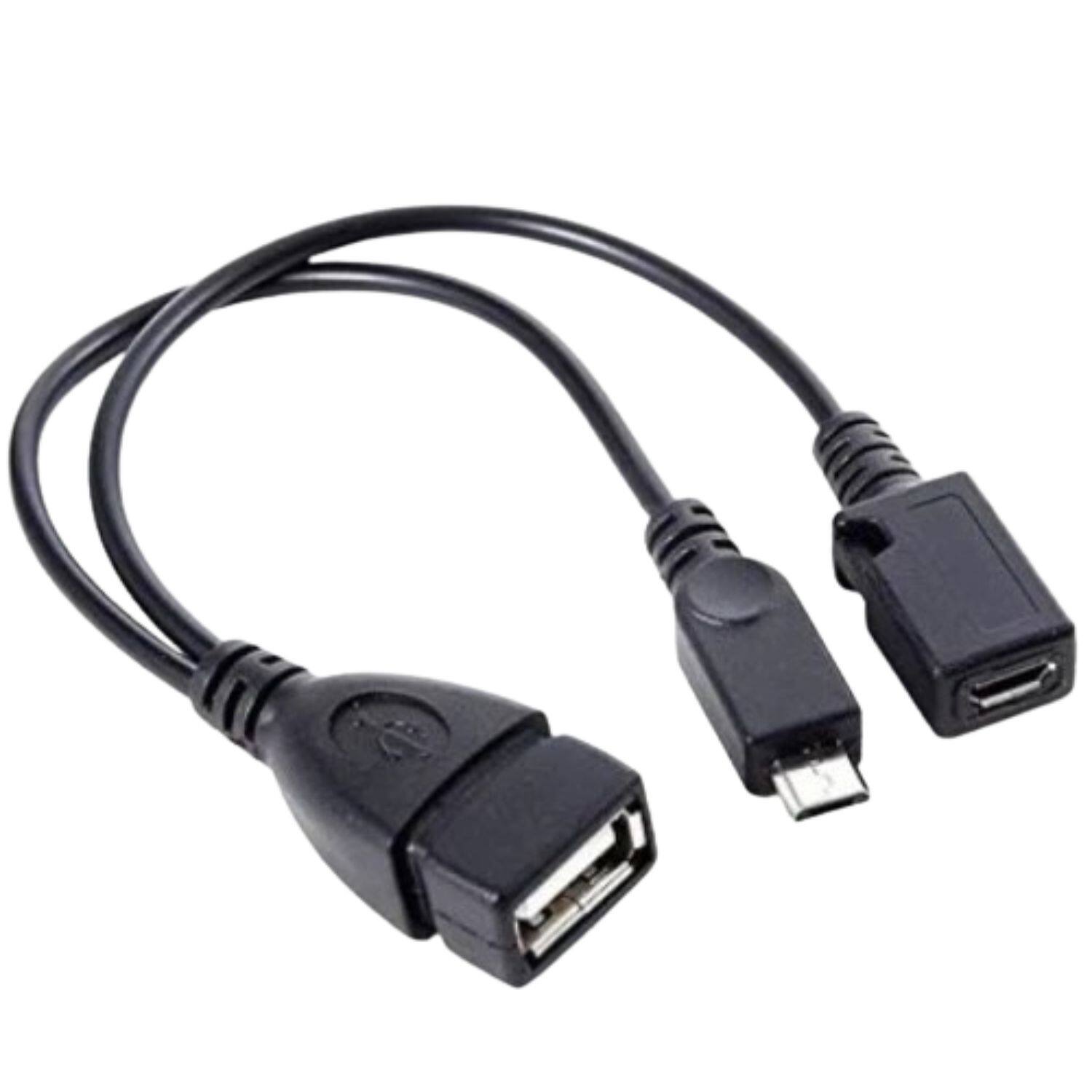 Front. Home Collection - USB Port Adapter OTG Cable – USB On-The-Go Converter for Smartphones, Tablets, and Laptops.