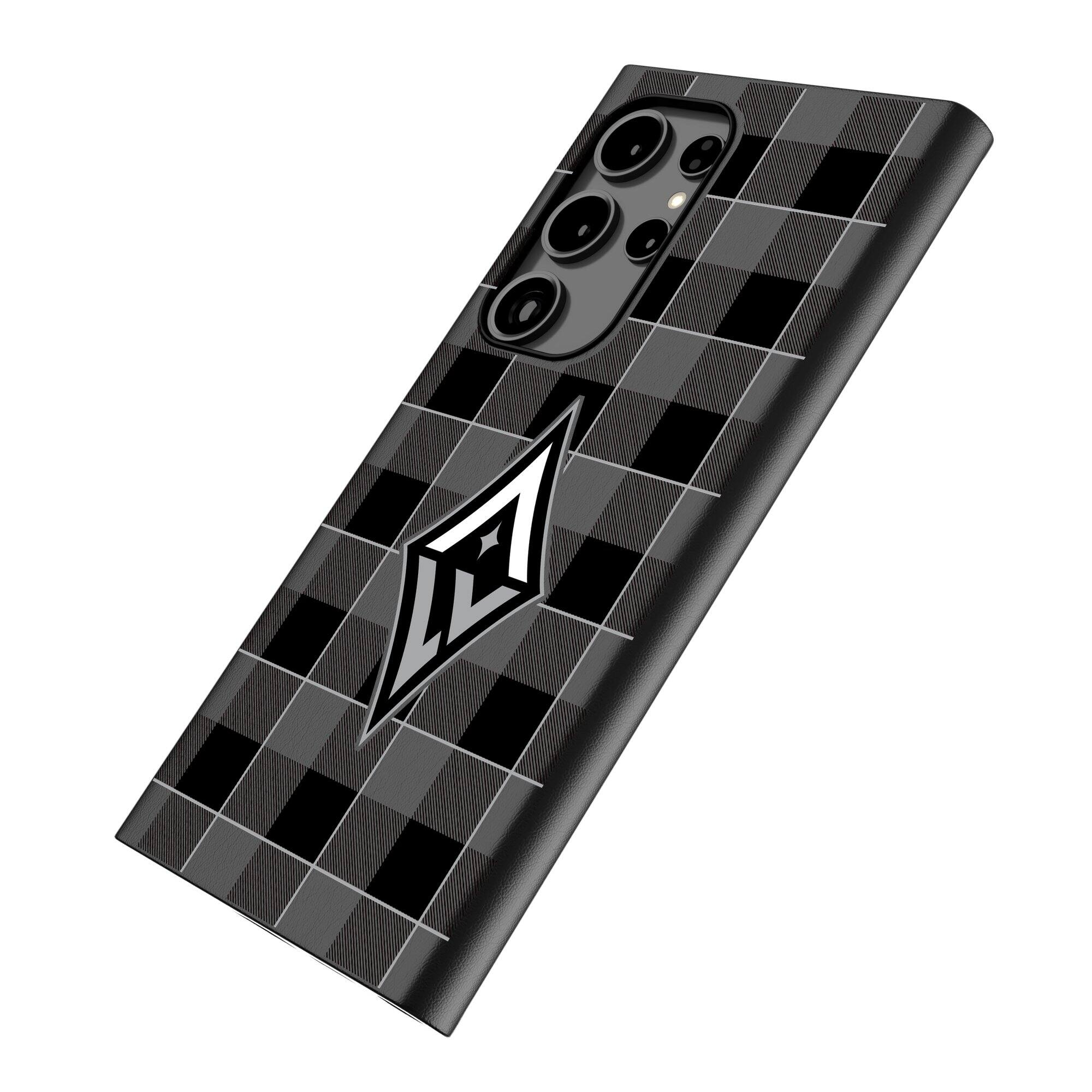 Alt View 1. Keyscaper - Las Vegas Aces Plaid Galaxy Magnetic Bump Case - S24 Ultra - Black.