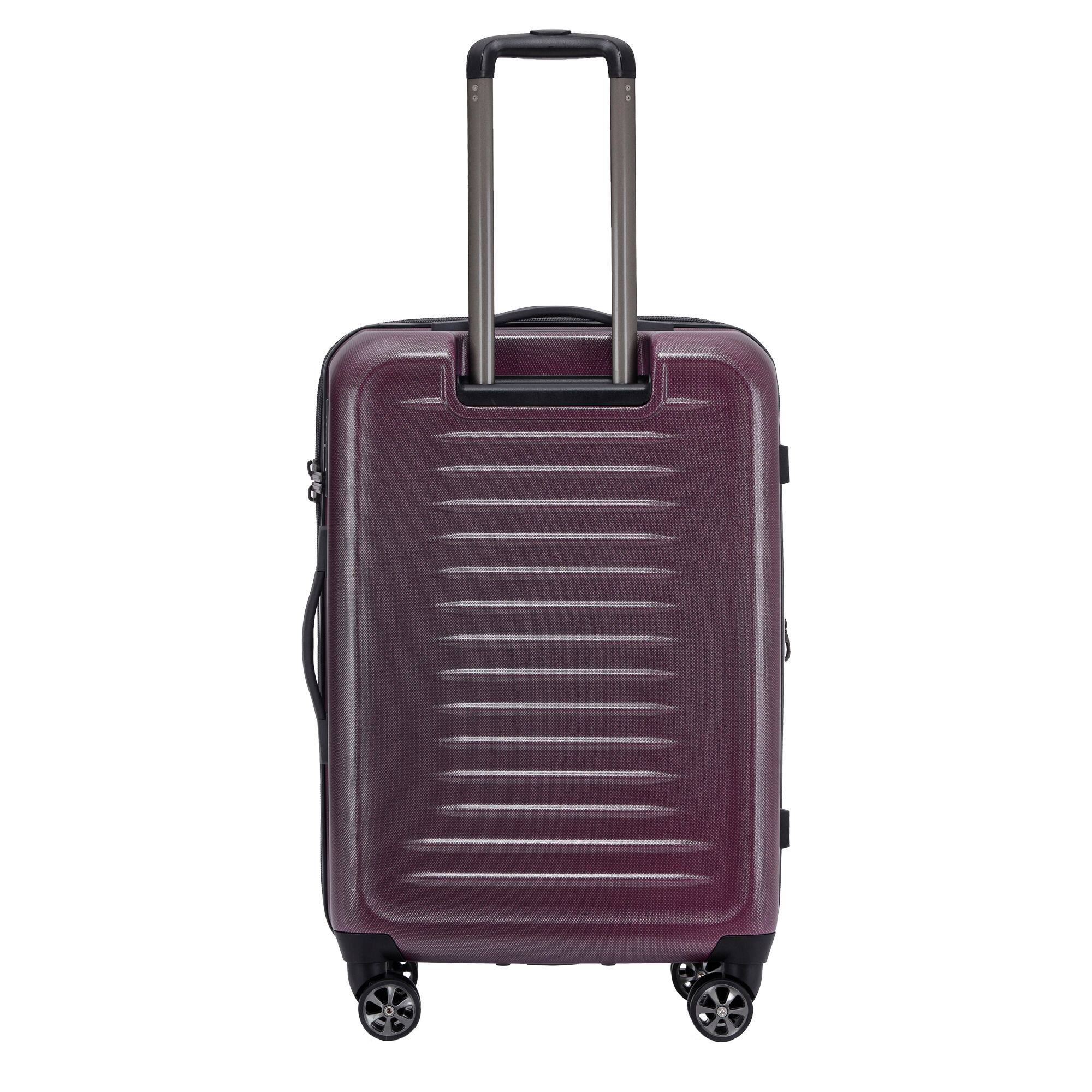 Left. Spyder - Spyder Rails 25 Inch Expandable Hardside Upright Suitcase with 360 Spinner Wheels, TSA Approved Lock - Burgundy.
