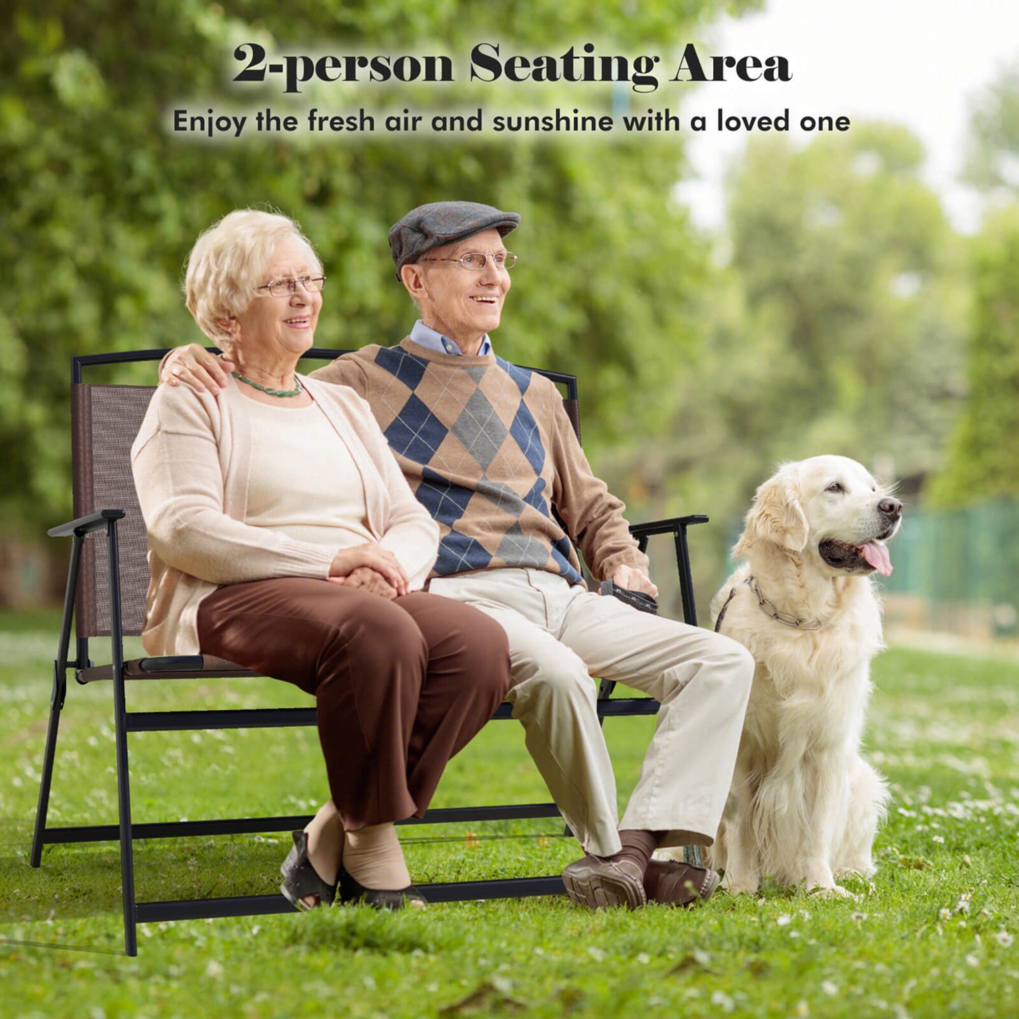 2-Person Seating Area: Enjoy the fresh air and sunshine with a loved one.