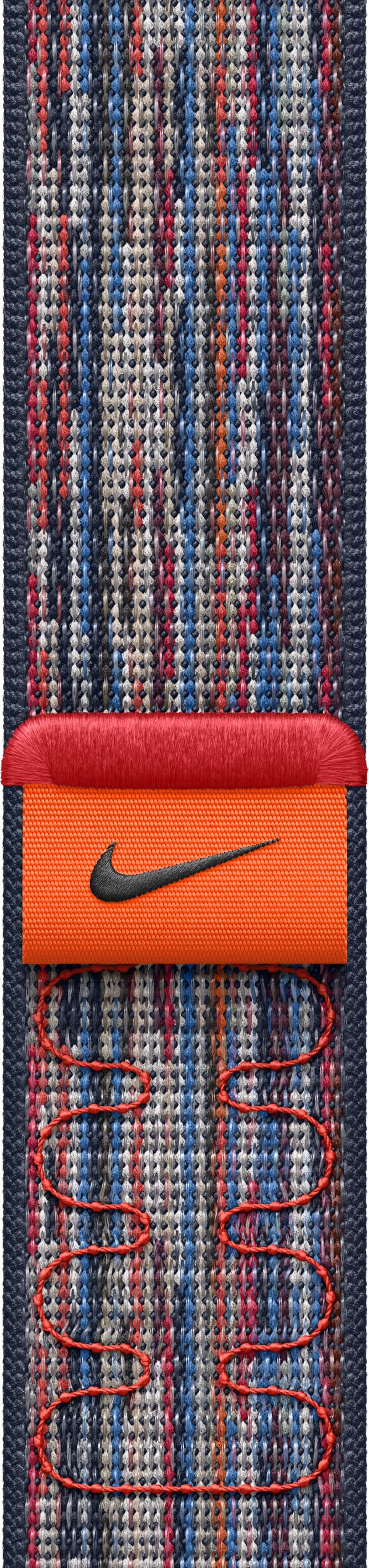 Angle. Apple - 46mm Nike Sport Loop - Blue/Red.