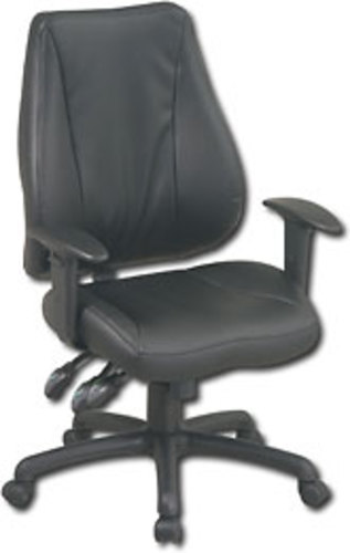 Office Star Furniture - Mid-Back Eco Leather Chair - Black