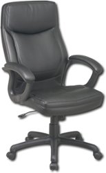 Office Star Products - High-Back Eco Leather Executive Chair - Black - Front_Zoom