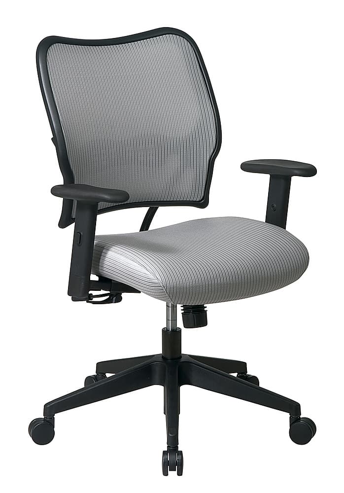 Angle View: OSP Home Furnishings - Deluxe Chair with Shadow VeraFlex Back and Seat - Black/Gray