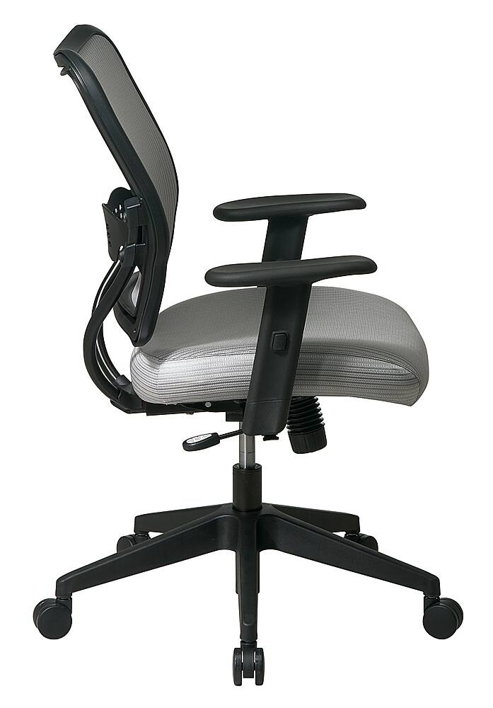 Left View: OSP Home Furnishings - Deluxe Chair with Shadow VeraFlex Back and Seat - Black/Gray