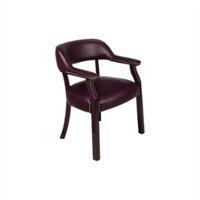 Office Star Products - Office Star Traditional Guest Chair with Wrap Around Back in Oxblood - Black - Front_Zoom