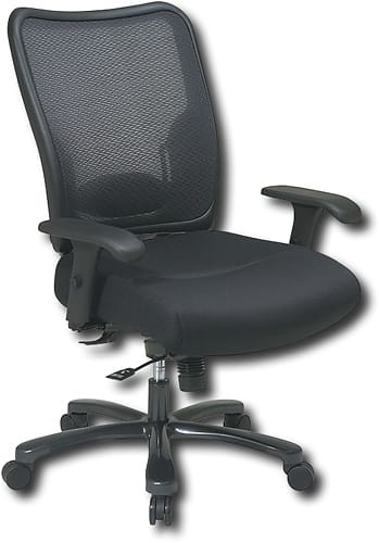 Angle. Office Star Products - Ergonomic Chair with Double Air Grid Back and Mesh Seat - Black.