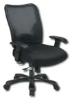Front. Office Star Products - Ergonomic Chair with Double Air Grid Back and Mesh Seat - Black.