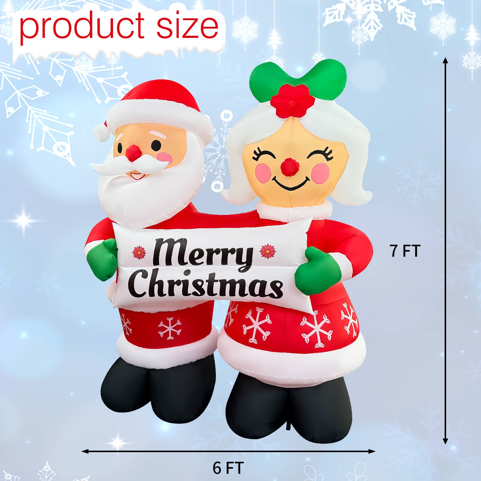 product size  
Merry Christmas  
7 FT  
6 FT