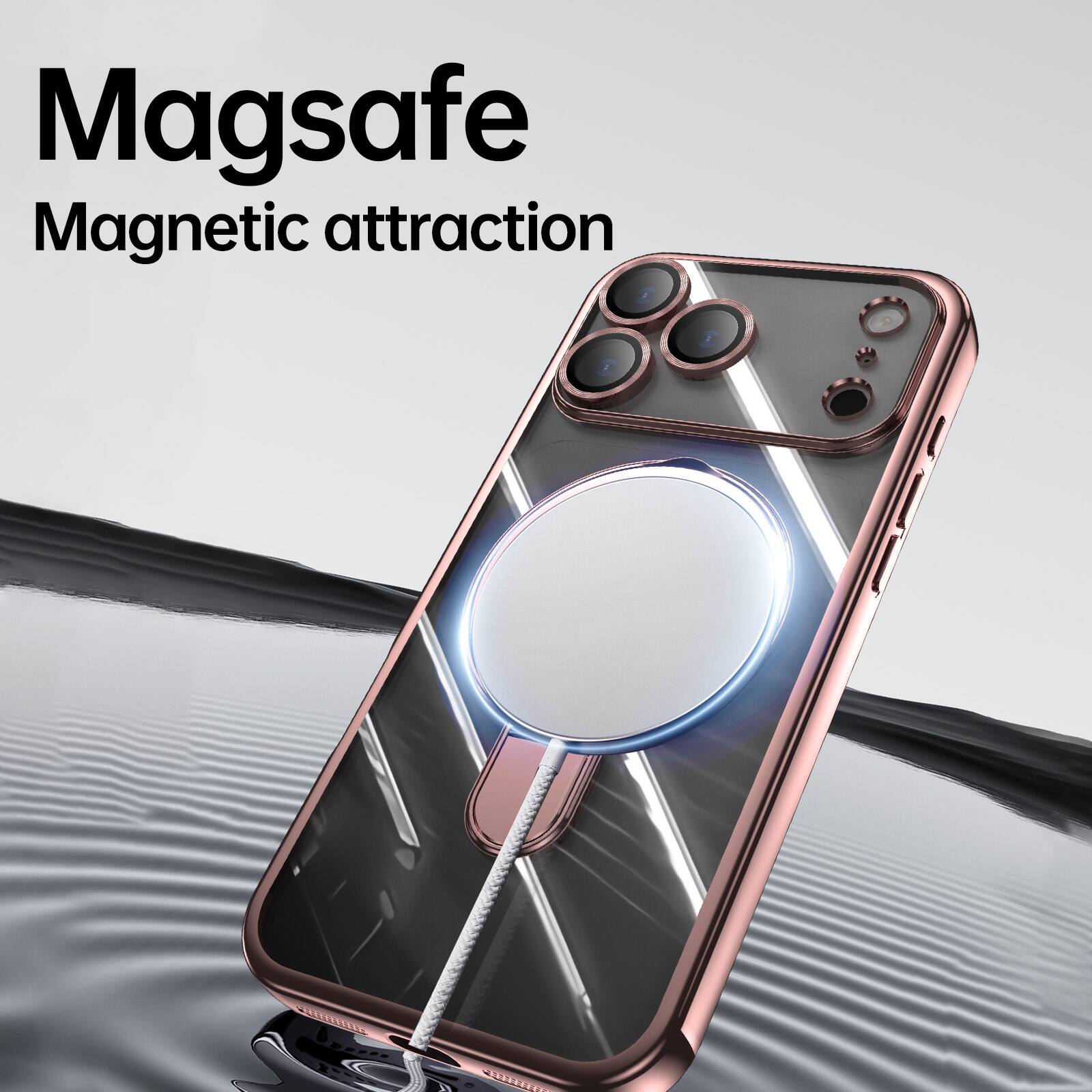 Magsafe  
Magnetic attraction