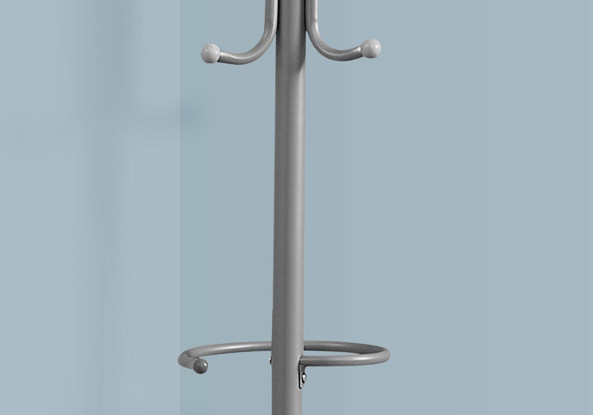 Left. TinyHomie - Coat Rack Hall Tree Free Standing Hanging Bar 6 Hooks Entryway 68h Bedroom Grey Metal - Brown.