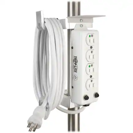 Front. Tripp Lite - Eaton Tripp Lite Series Mounting Clamp for Medical-Grade Power Strips - White.