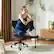 Left. Pinmoco - Ergonomic Cross-Legged Swivel Chair, Adjustable Height Meditation Chair with Back Support - Black.