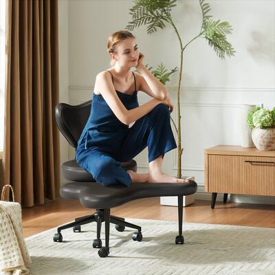 Pinmoco Ergonomic Cross Legged Swivel Chair, Adjustable