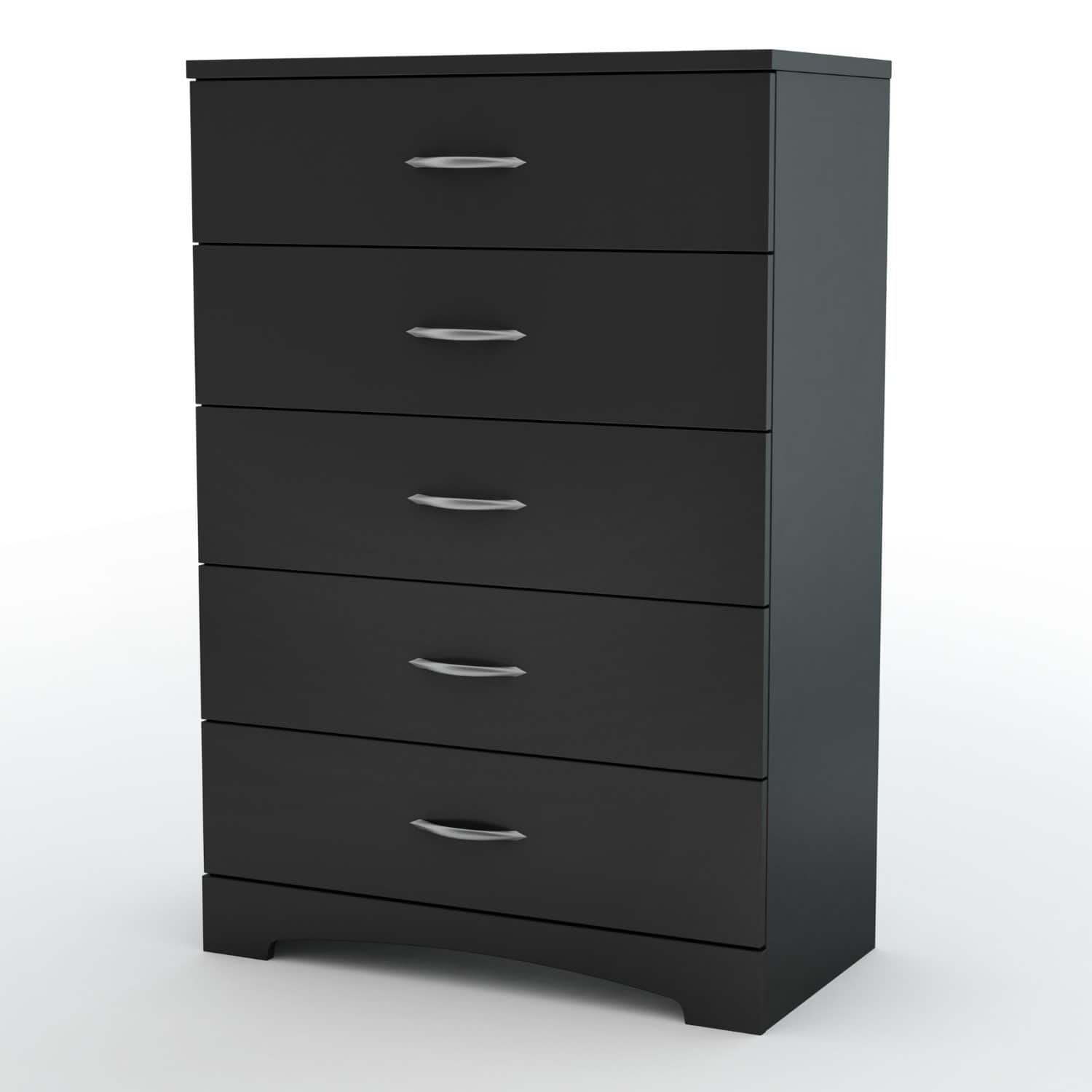 Hivvago - Modern 5-Drawer Bedroom Chest - Black