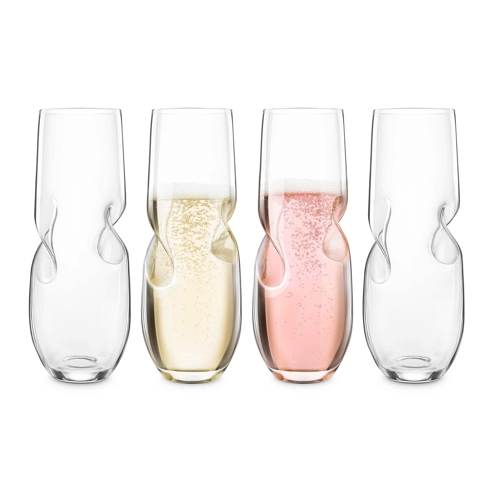 Final Touch - Bubbles Sparkling Wine / Champagne Stemless Glasses - Set of 4 - Clear price history on PriceWatchPro