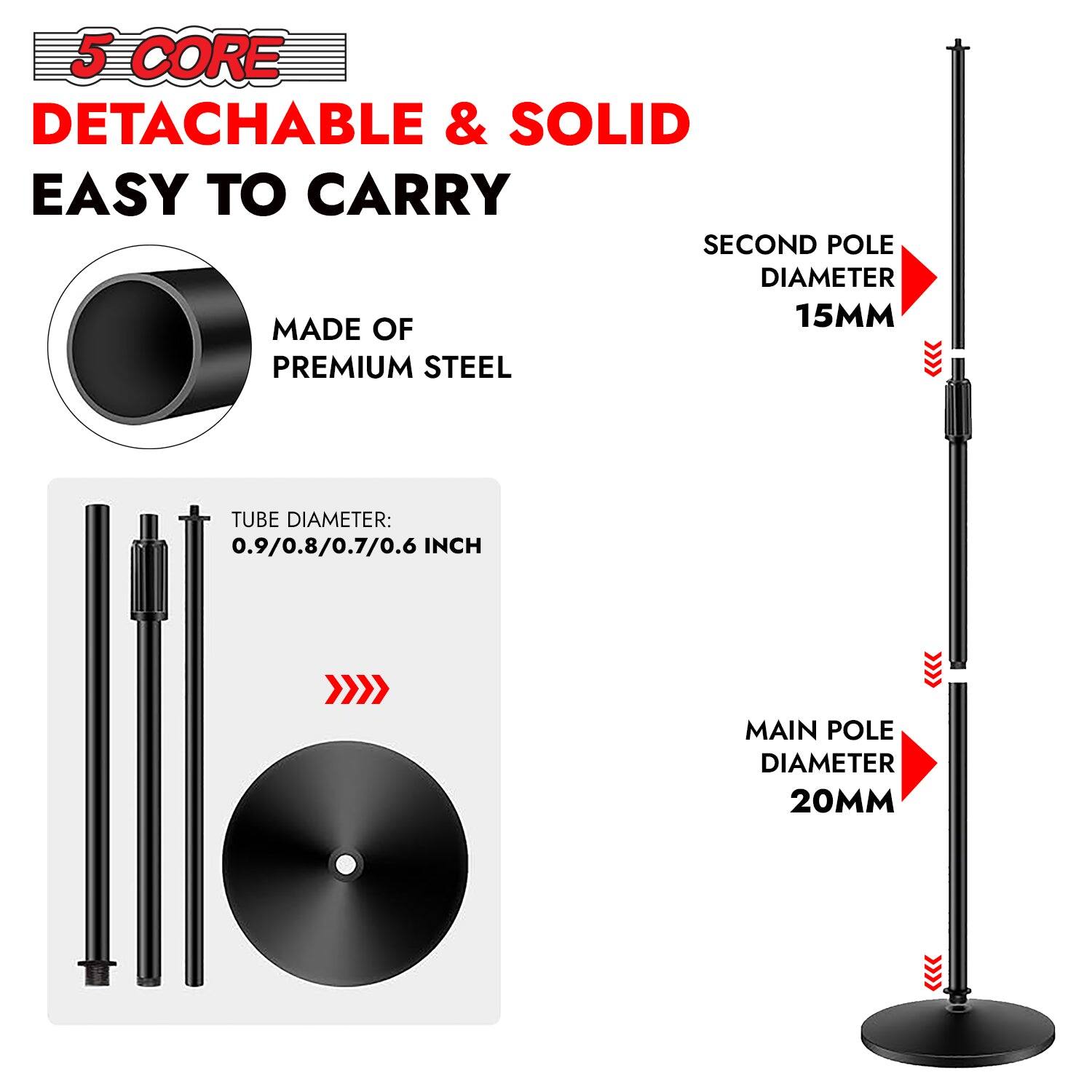 5 CORE DETACHABLE & SOLID EASY TO CARRY MADE OF PREMIUM STEEL TUBE DIAMETER: 0.9/0.8/0.7/0.6 INCH SECOND POLE DIAMETER 15MM MAIN POLE DIAMETER 20MM
