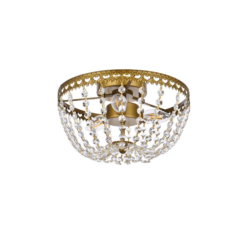 Back. Elegant Lighting - Kylie 12 inch flush mount in brass - Brass.