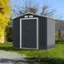 Alt View 3. Costway - Metal Storage Shed for Garden and Tools w/Sliding Double Lockable Doors - Grey.