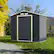 Alt View 3. Costway - Metal Storage Shed for Garden and Tools w/Sliding Double Lockable Doors - Grey.