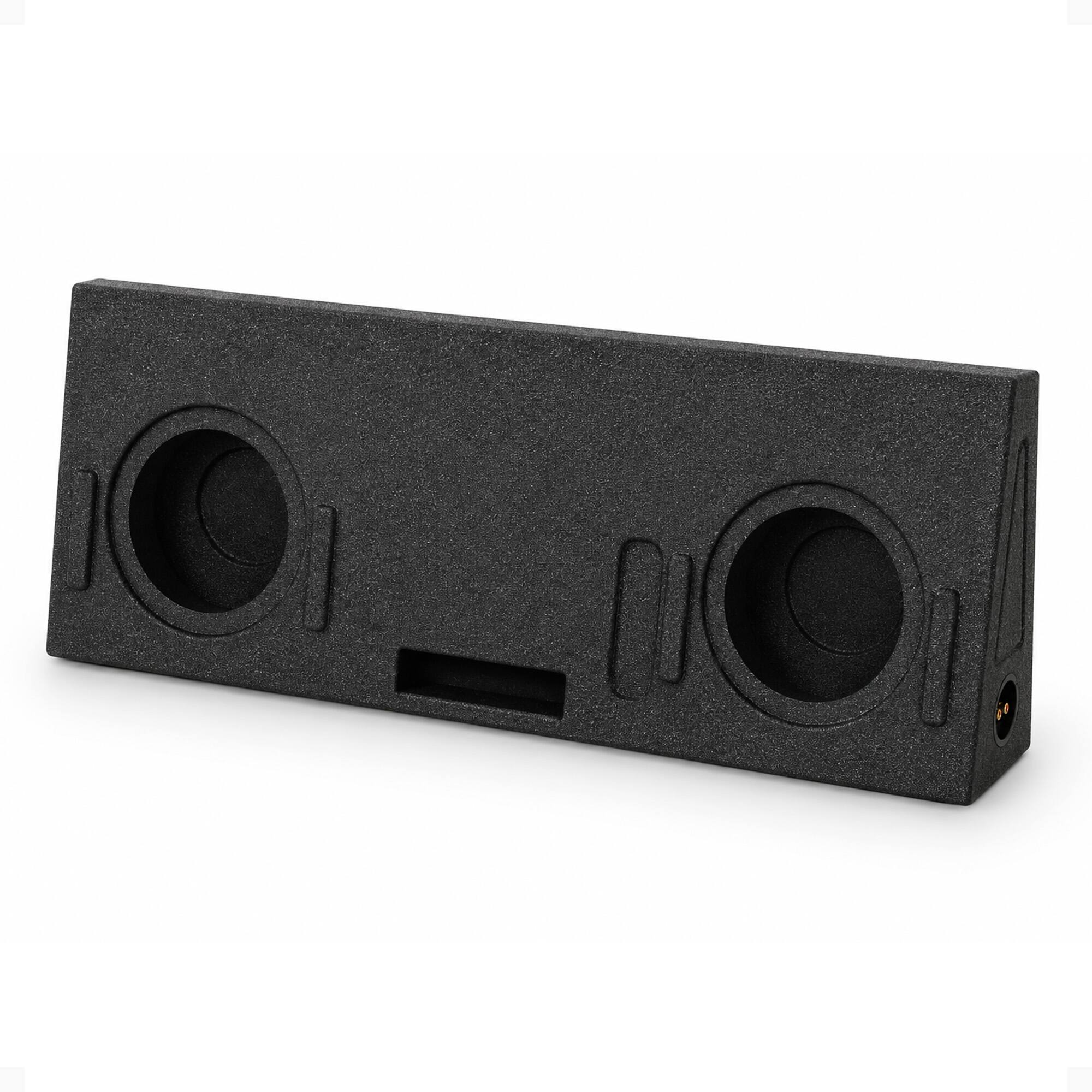 QPower - Dual 10" Ported Sub Enclosure Box for Toyota Tundra Crew Max 2014-2021 - Black