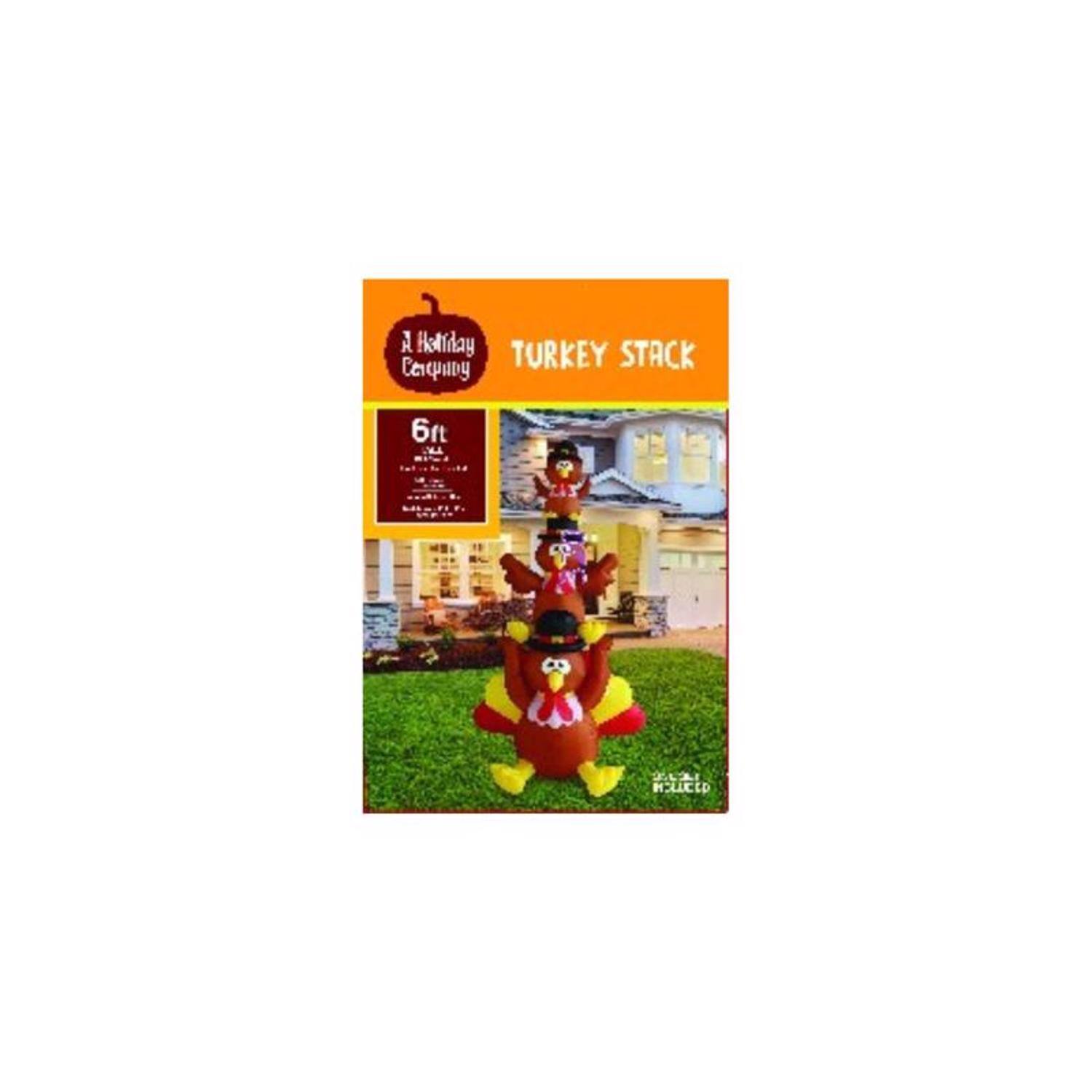 Holiday Decor TURKEY STACK 6ft EL MOLDED