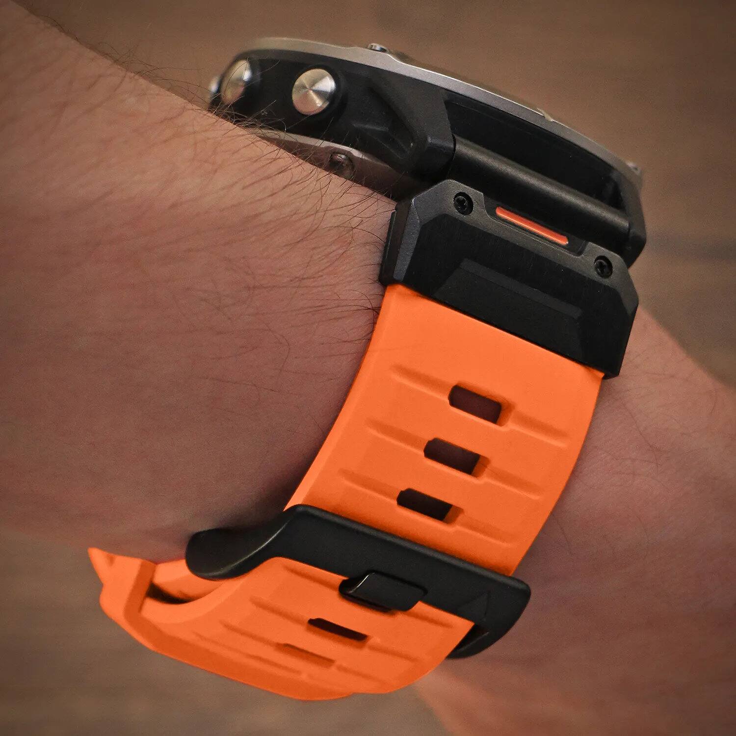 Back. StrapsCo - Elite FKM Strap QuickFit 26 Watch Band For Garmin Quatix 8 – 51mm - Blaze.