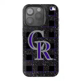 Keyscaper - MLB - Colorado Rockies Plaid Bling iPhone Case - 16 - Black