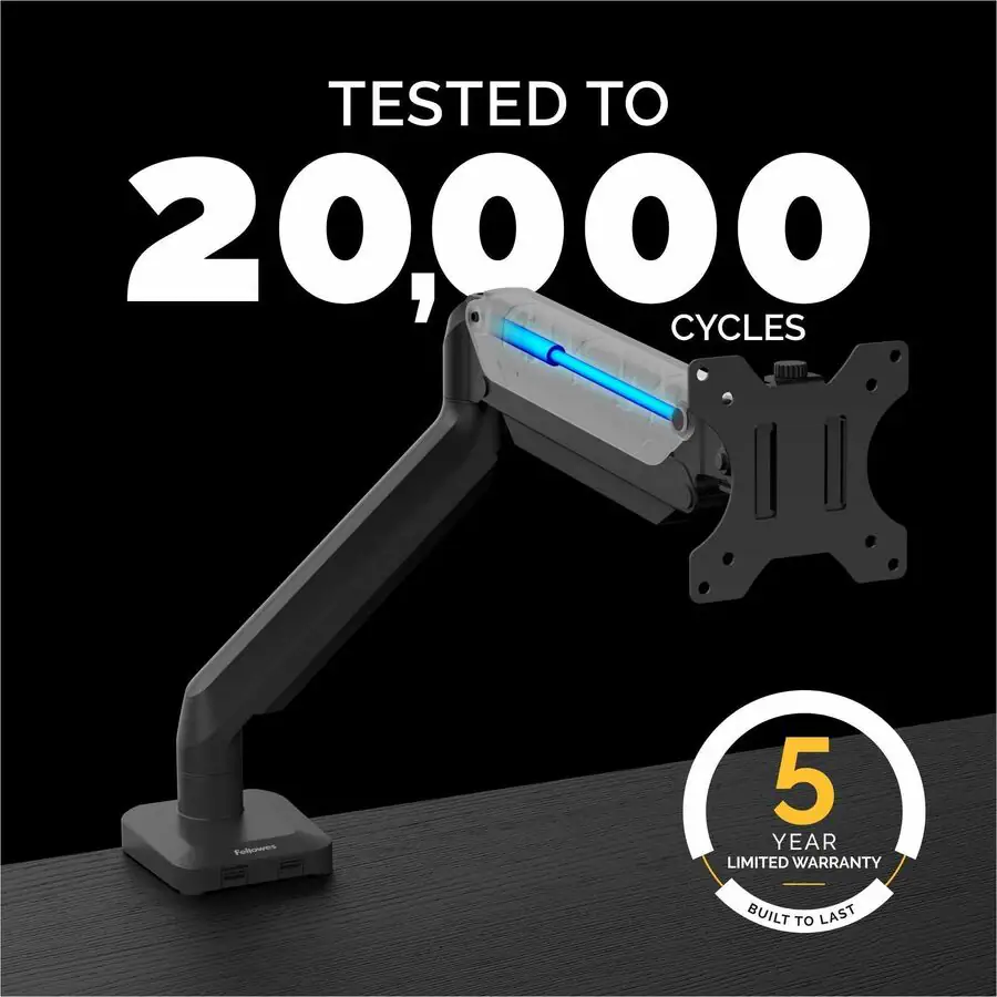 Fellowes Platinum Series High Quality Single Monitor Arm for 40 Inch ...