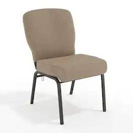 Emma + Oliver - Signature Elite Church Chair - 20 in. Wide - Tan Speckle Fabric/Black Frame