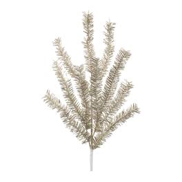 BreeBe - Glittered Pine Spray (Set of 6) - Silver