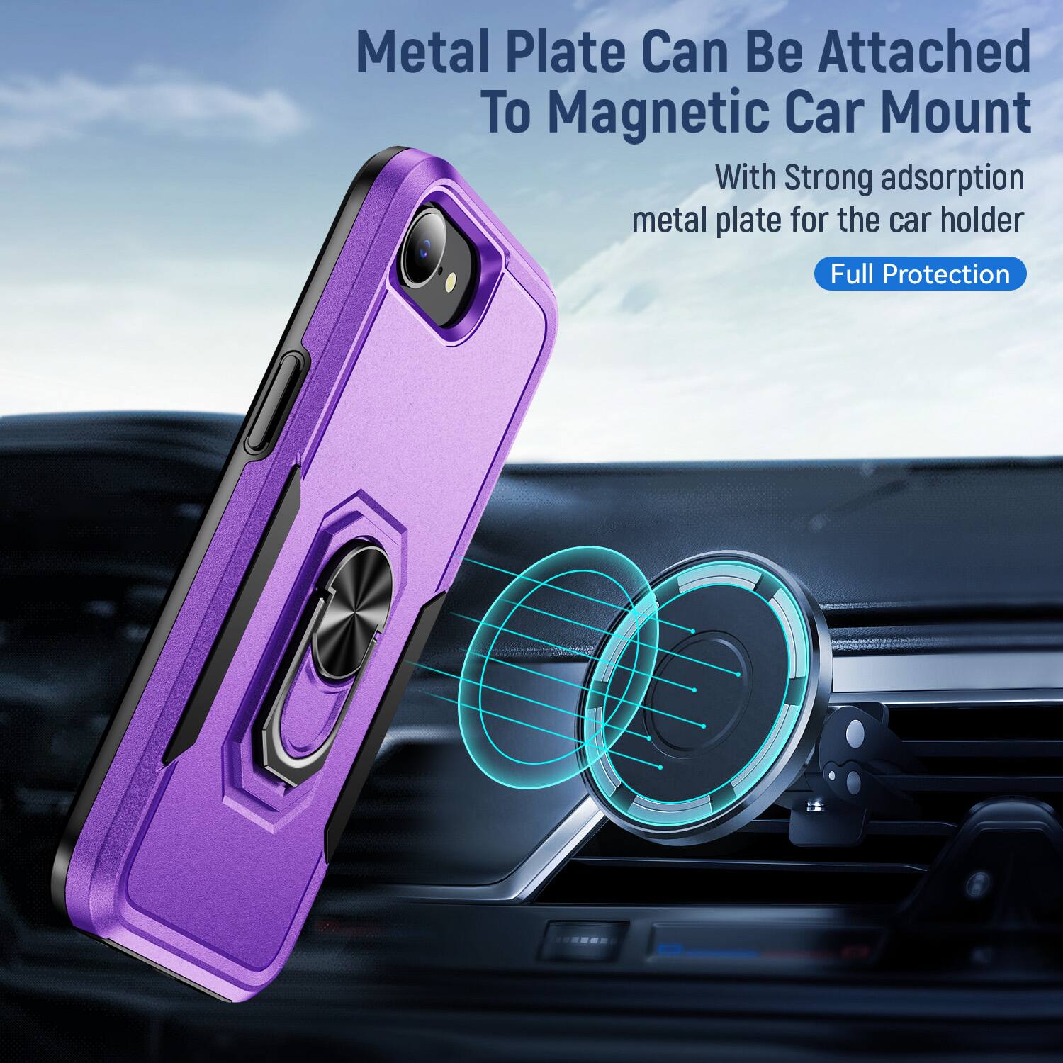 Metal Plate Can Be Attached To Magnetic Car Mount

With Strong adsorption metal plate for the car holder

Full Protection
