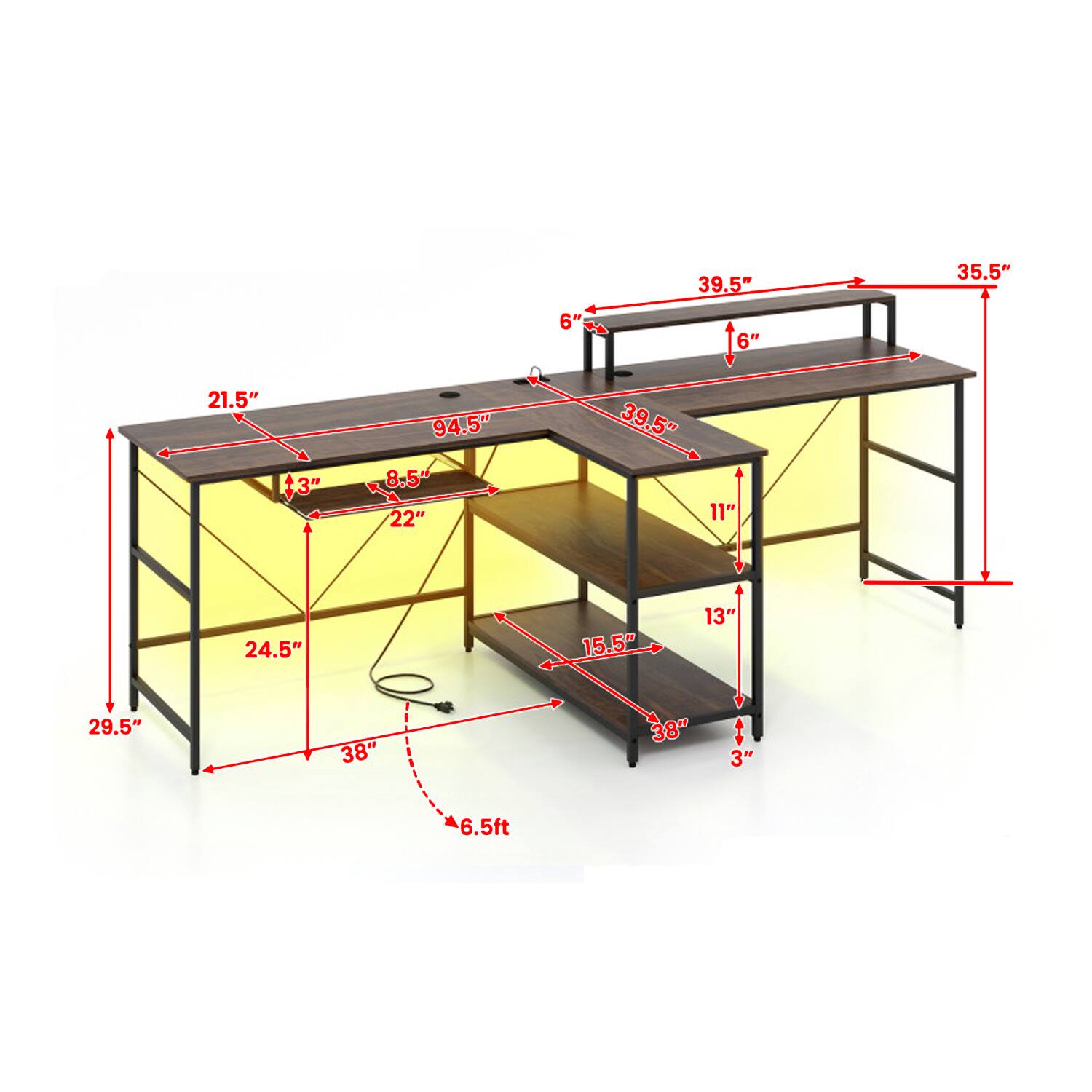 6" x 6" 39.5" 6" 35.5" 21.5" +3" 94.5" 8.5" 22" 39.5" 11" 24.5" 15.5" 13" 29.5" 38" 38" + 3" 6.5ft