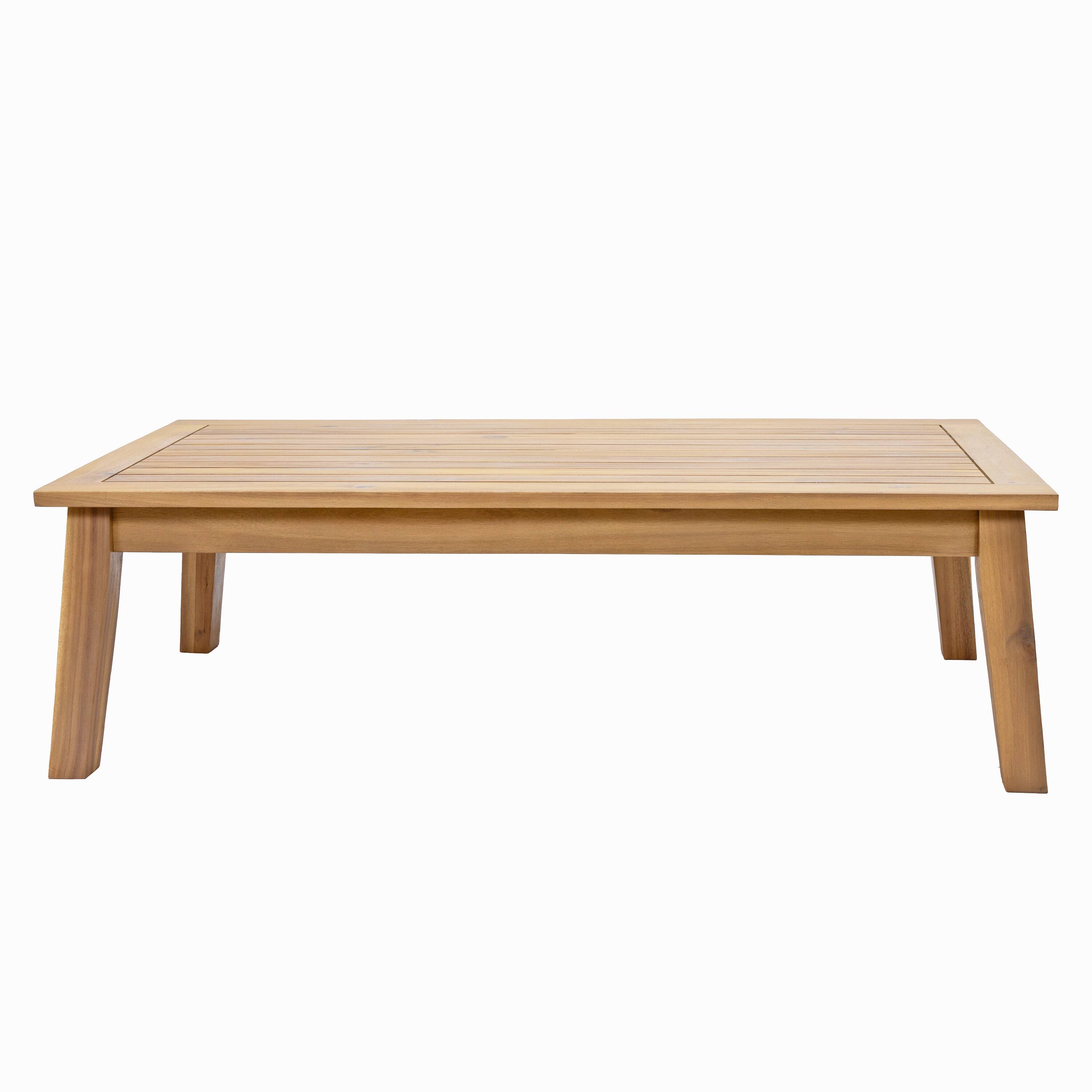 Alt View 7. Sunnydaze - Bodie Acacia Wood 4-Piece Patio Conversation Set - Natural/Bone White.