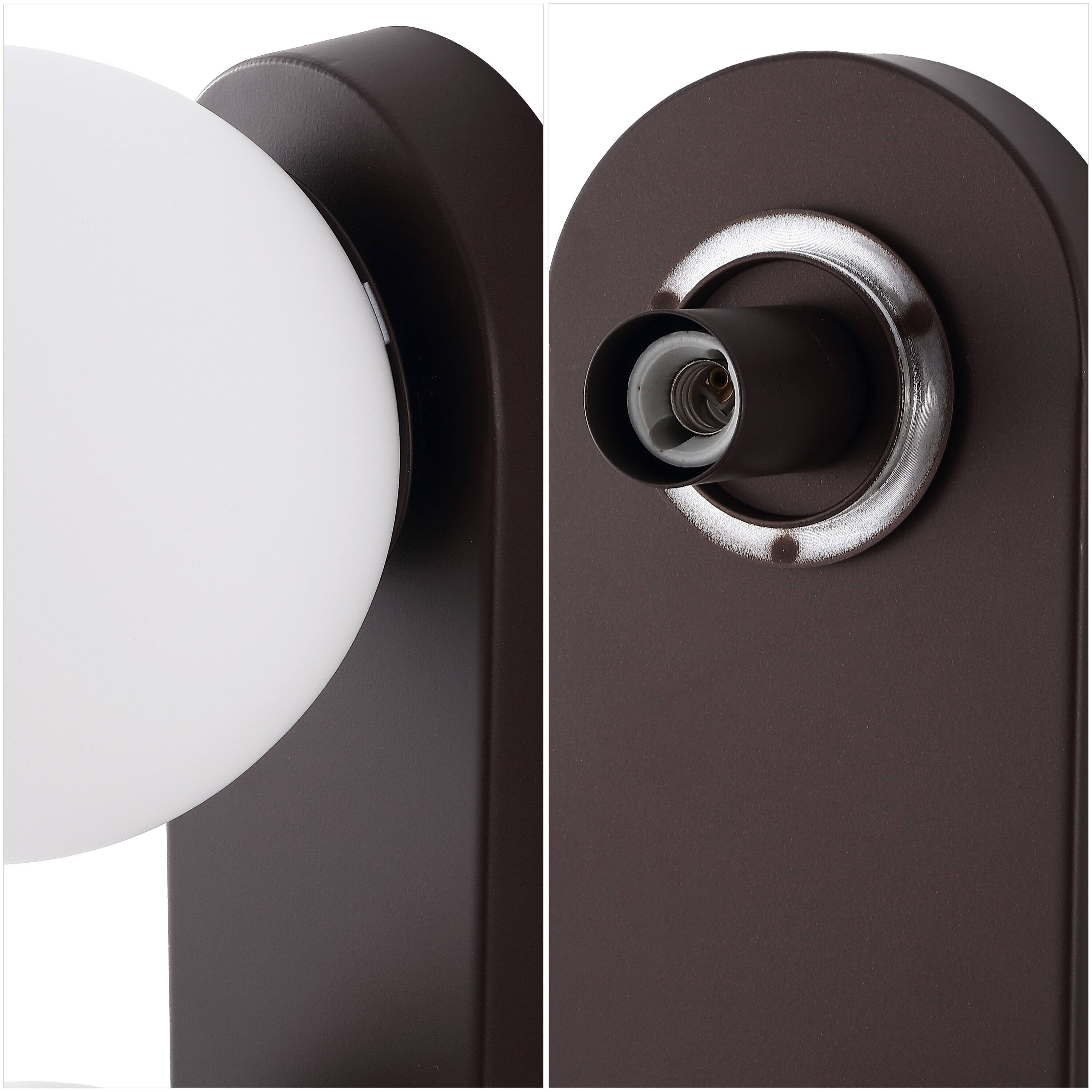 Alt View 4. Jonathan Y - Knox 23.25" 3-Light Oil Rubbed Bronze Mid-Century Modern Metal Bathroom Vanity Light with White Glass Globe Shades - Oil Rubbed Bronze.