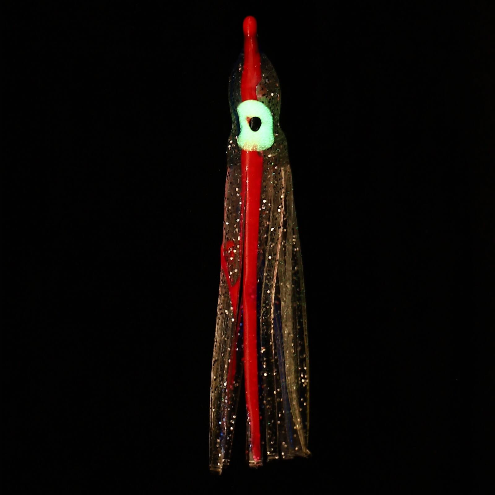Alt View 3. Unique Bargains - Fishing Squid Skirts Glow Soft Plastic Trolling Lures Luminous 2.8 x 0.4 Inch 10pcs for Bass/Trout/Salmon - Clear/Pink/Blue.