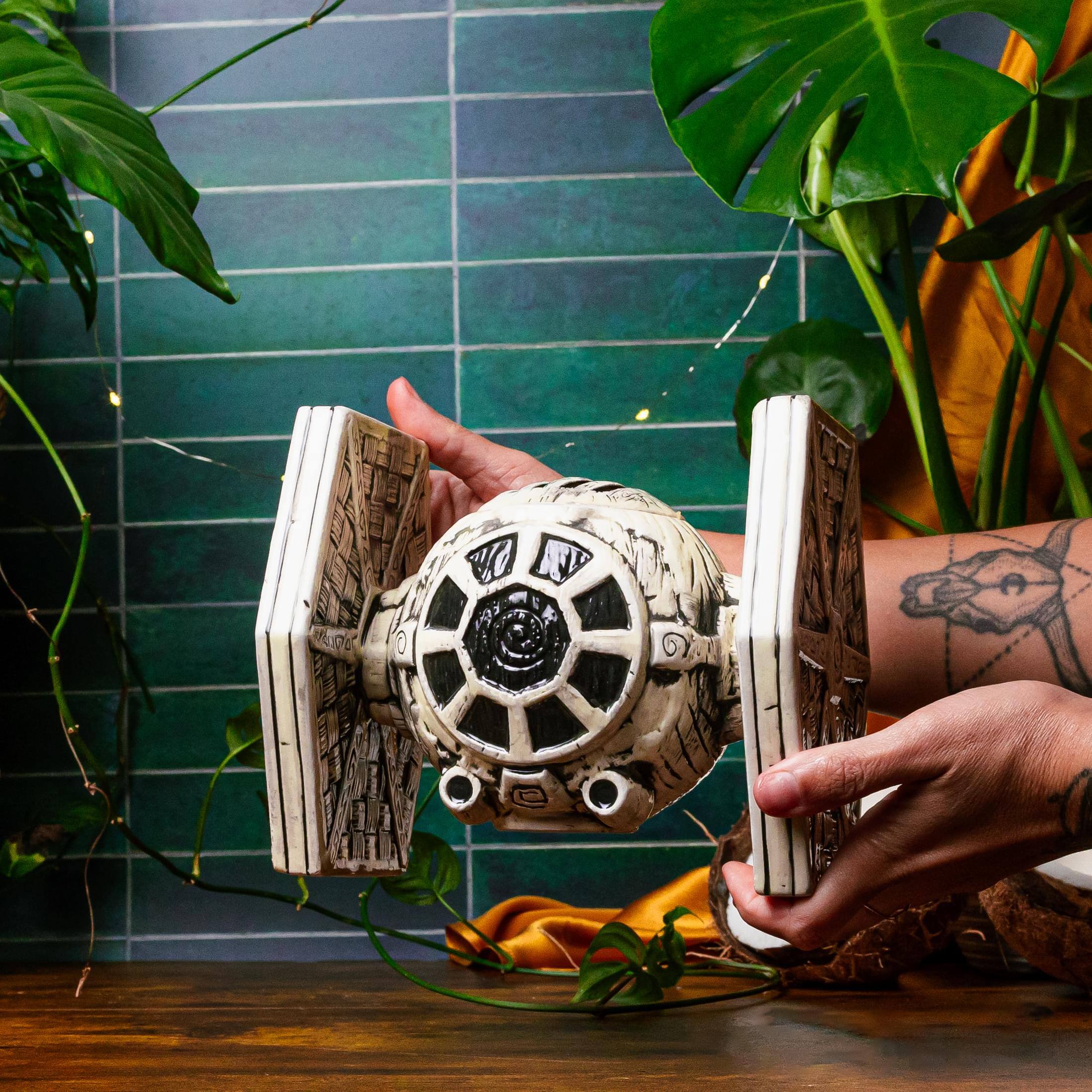 Alt View 5. Star Wars - Geeki Tikis Star Wars TIE Fighter 24 Ounce Lidded Mug - White.