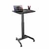 Front. Mount-It! - Adjustable Rolling Laptop Desk with Mobile Stand, Height Adjustment & Locking Casters for Home or Office, Black - Black.